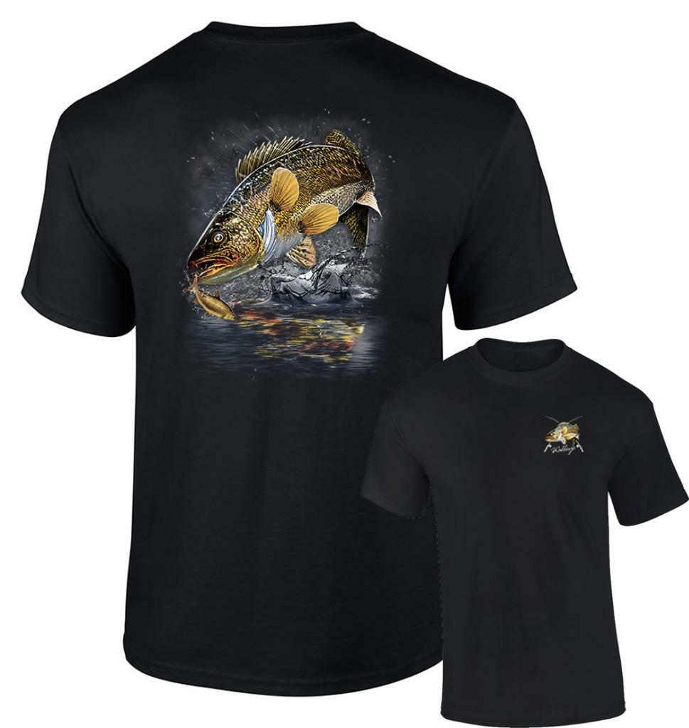 Jumping Walleye T-Shirt Walleye Fishing Lure Tshirt L