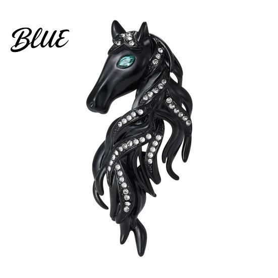 Animal-inspired Jewelry Horse Brooch Sparkling Rhinestones Inlaid Enamel Gift Pin