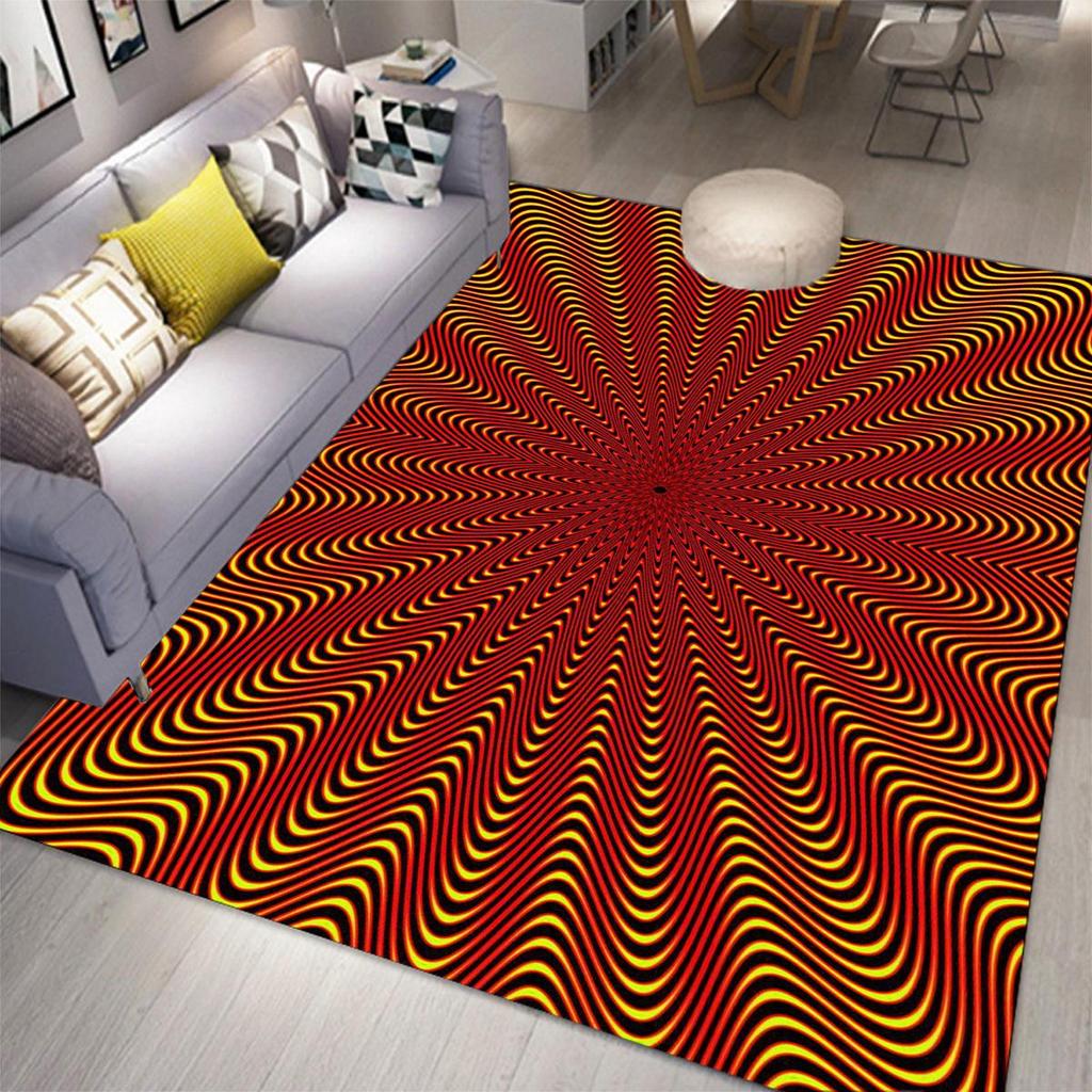 3D sūkurio iliuzijos kilimas, Kūrybingas optinis geometrinis durų kilimėlis, Abstraktaus dizaino neslystantis grindų kilimas svetainės dekoravimui