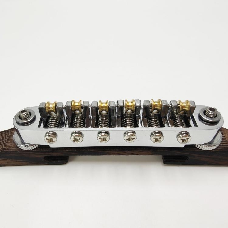 Guitar Bridge Tailpiece with Golden Roller Saddles Adjustable Archtop Guitar Bridge Electric Guitar Accessories