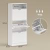 Shoe Cabinet 18 Pairs Narrow Shoe Cabinet 3 Flip Drawers Adjustable Shelves White