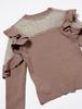 Lily Brown Tulle Combi Frill Knit Pullover LWNT194191 MOC Japan Size F Women's (Free Size)