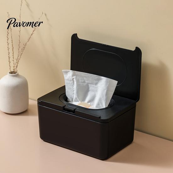 Dust Proof Tissue Storage Wipes Dispenser, Refillable with Buckle-Sealed Cover Box, Moisture Lock Wet Wipe Holder Dustproof Easy Pull Pouch