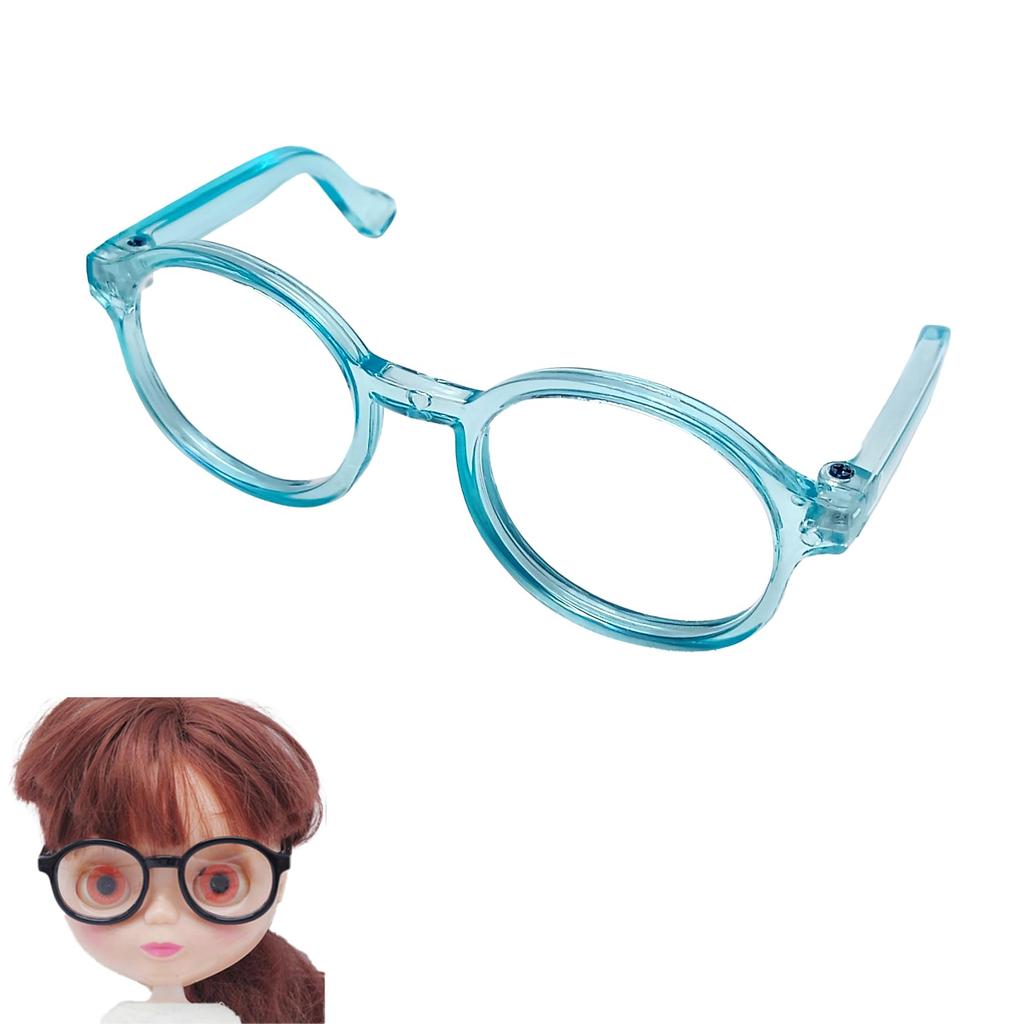 DOYOUCOTO Glasses Plush Doll, Chibi Plush, Oshikatsu, Round Glasses, Mini Doll Parts, Small Plush Toy, Pet Figure, Handmade Material (Clear Light