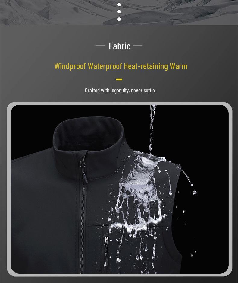 Men's Plus Size Fleece-Lined Soft Shell Sleeveless Vest