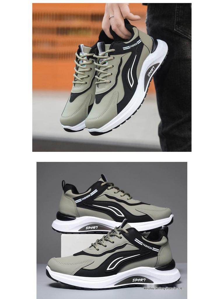 Herren 2025 Wasserdichte Leder Rutschfeste Sneaker, Vielseitige Weiche Sohle Lässige Laufschuhe