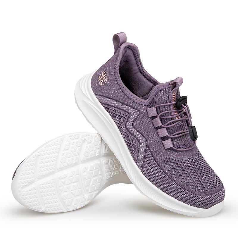 Women's shoes fly-woven mesh four-season elderly shoes casual outdoor sports elderly shoes wide instep breathable lightweight mother shoes