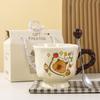 Buddhist Kapibala Ceramic Cup High-Pretty Capybara Mug with Spoon Cute Student Water Cup Couple Souvenir