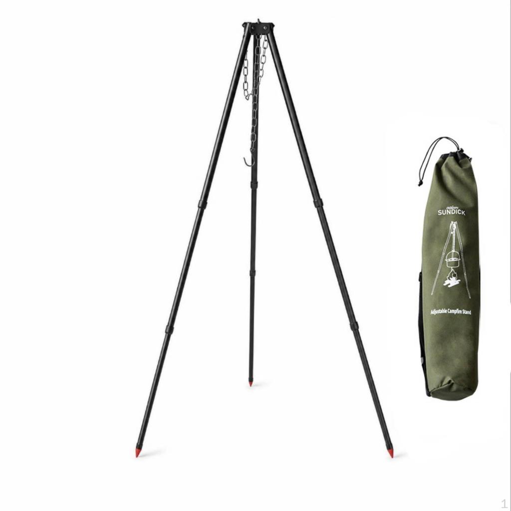 Camping Tripod with Chain Foldable Camp Grate Lightweight for Backpackers