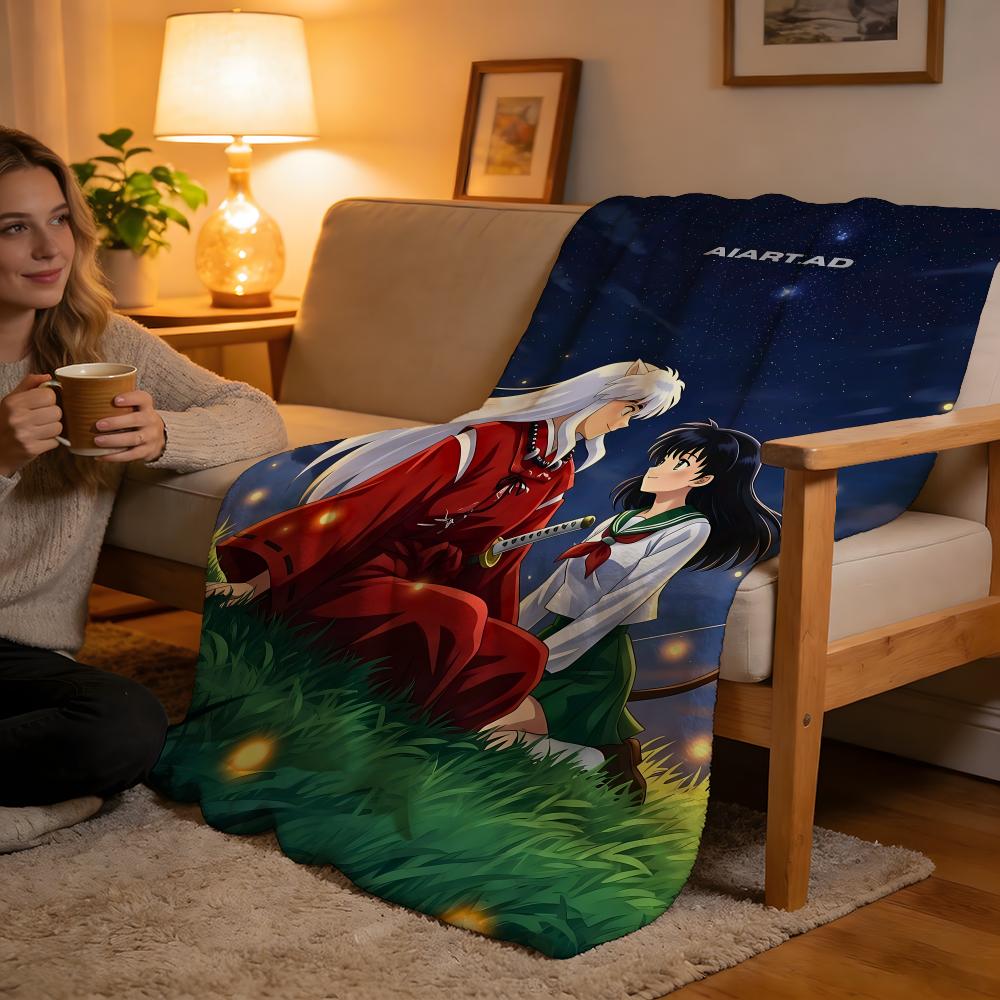Throw High-Density Short Plush Blanket For Sofa Nap Air-Conditioned Room Soft Skin-Friendly Comics Inuyasha