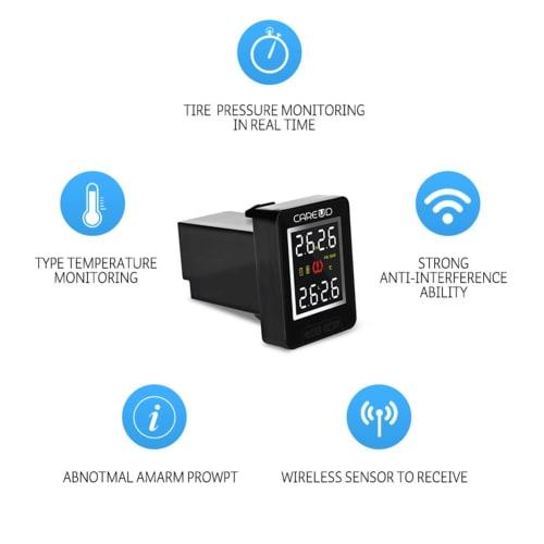 U912 Systém monitorování tlaku v pneumatikách TPMS Sledování tlaku v reálném čase Teplotní tlak 4 Interní nebo externí RF senzory pro Toyota/Honda/Nissan/Mazda (se 4