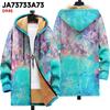 New Jacket Multi-colored Pattern Elements B1 Zipper Hooded Cardigan Thickened Winter Fleece Trendy Padded Clothes