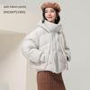 SNOWFLYING Women's Short Stand-Collar Hooded Down Jacket