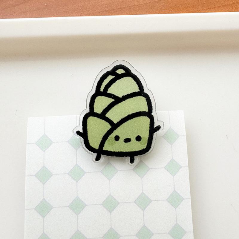 10Pcs Cute Cartoon Vegetable Acrylic Memo Clips Double Sided Paper Clamp Student Stationery Gift