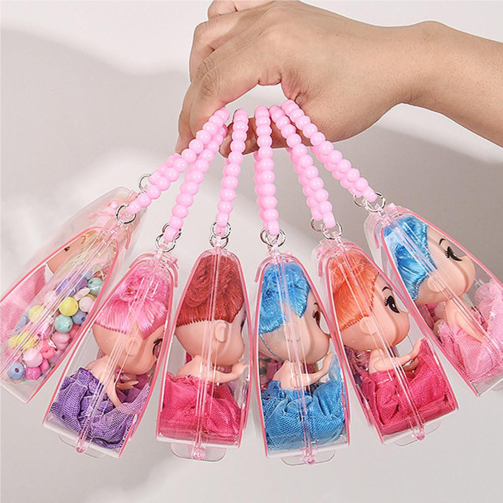 Pulseira Colar de Menina Conjunto de Contas DIY Bolsa Cosmética Infantil Contas para Criação de Joias Faixa de Cabelo Kit de Boneca com Bolsa