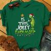 Christmas Cartoon Green Fur Monster 3D Printed Women's Short Sleeve Tees Top Kids Girl Casual Pullover
