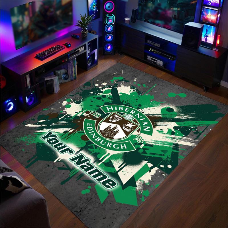 Crystal Velvet Rug Hibernian FC Print Custom Name Text Floor Mat Home Decor