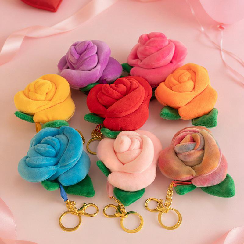 Portachiavi con Ciondolo Fiore di Rosa Colorato - Regalo Creativo di San Valentino per la Fidanzata