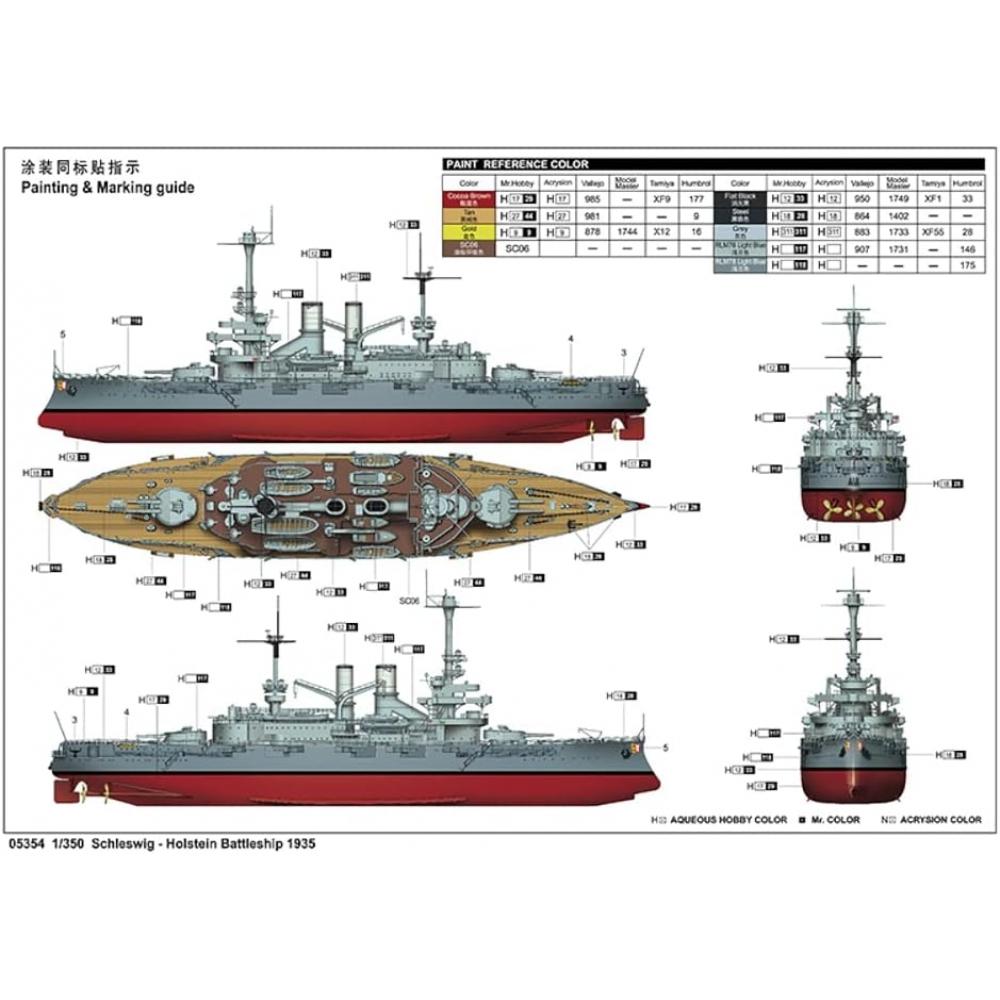 Trumpeter 1 350 German Battleship Schleswig Holstein 1935 Plastic Model 05354 1935