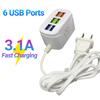 USB Power Strip Multifunctional Quick Charging Plug Play 6 Ports USB Mini Extension