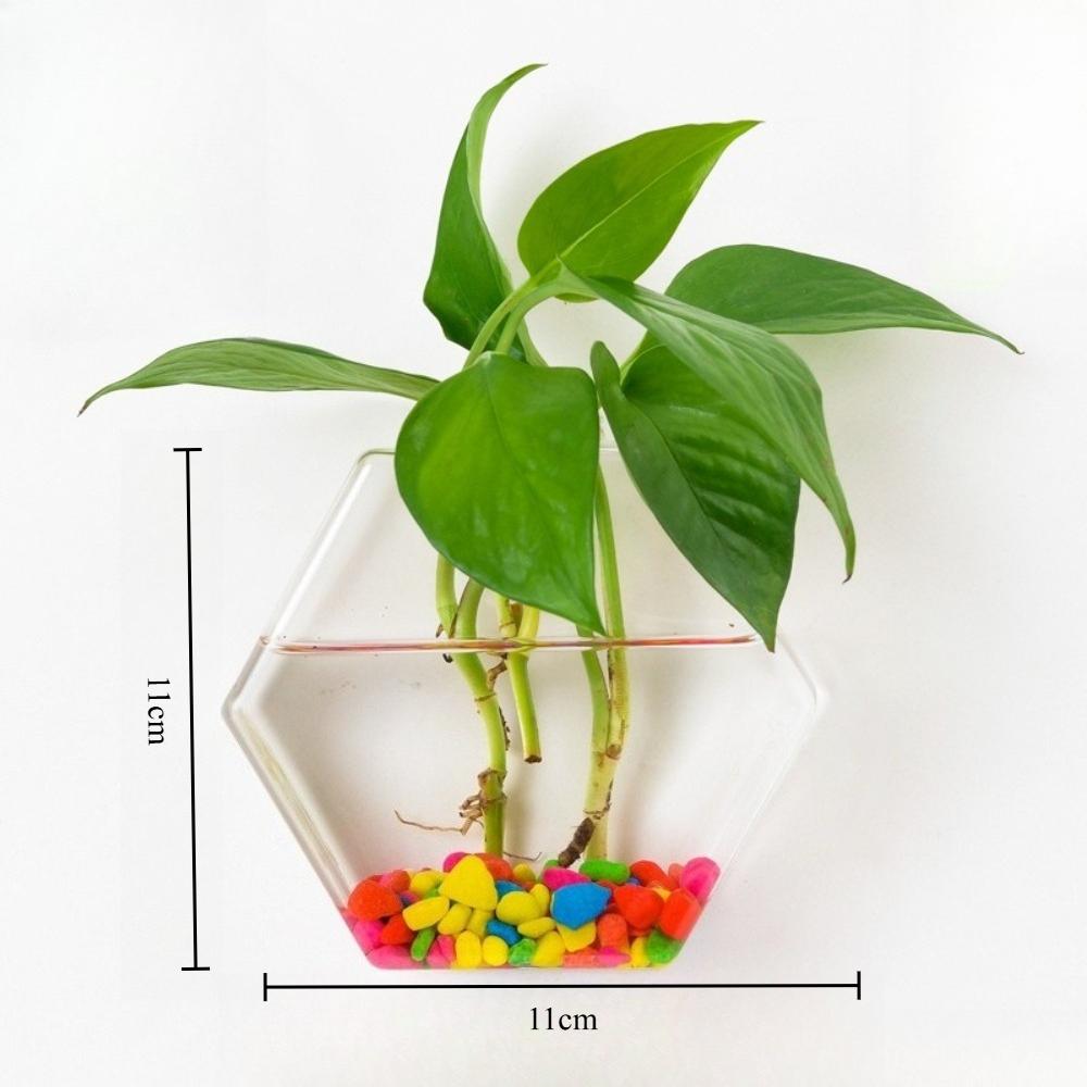 Minimalist Hanging Hexagonal Glass Vase Hydroponics Plant Propagation Vase Modern Nordic Style Vase Home Garden Ornaments