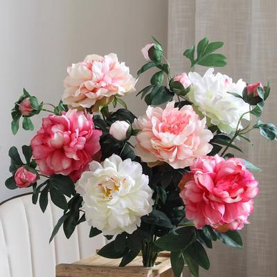 Yousheng Künstliche Ranunculus Asiaticus 2 Köpfe Realistische Gefälschte Seidenblume mit Stiel Heim-Büro Hochzeitsparty Kunstblumen Dekoration