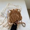 Woven straw bag women's summer versatile 2026 new fashion niche design crossbody bucket bag seaside beach bag