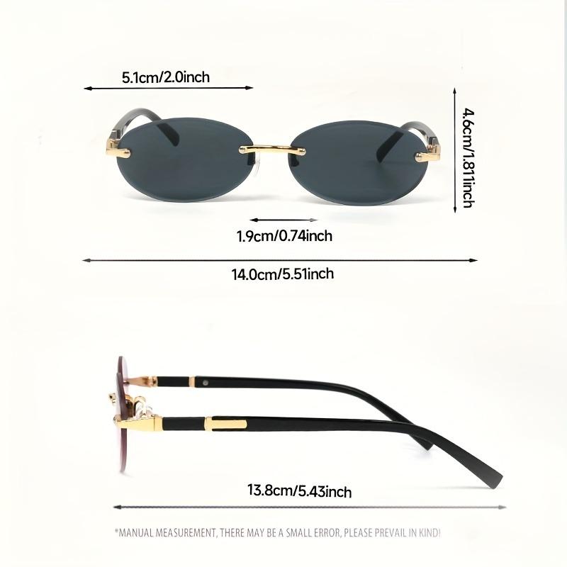 Frameless Fashion Oval Small Frame Glasses Suitable for Daily Wear By Men and Women