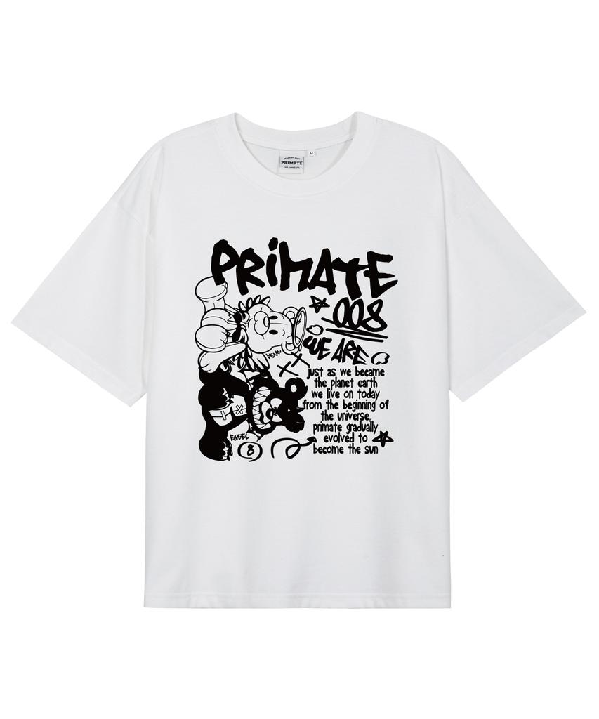 PRIMATE [Cool Cotton] Angeldem Oversized Short Sleeve T-Shirt 8 Colors (B Type)
