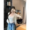 Kumikumi Pure Desire White Suit Long Sleeves Baggy Coat Female Autumn Niche Style Crocheted Sling Vest Two-Piece Set