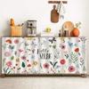 Floral Printed Cabinet Curtain Kitchen Cabinet Curtain Self-Adhesive Half-Curtains Dustproof Bookcases Cupboard Short Curtains