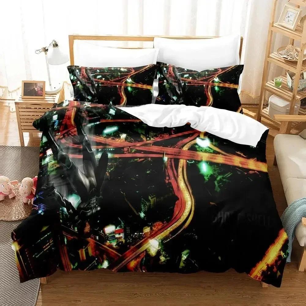 Ghost In The Shell Bedding Set Single Twin Full Queen King Size Bed Set Adult Kid Bedroom Duvetcover Sets 3D Anime Bed Sheet Set