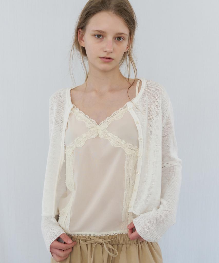 LETTERA Cotton Loop Detail Cardigan