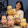 Night Owl Plush Toy Simulated Big Eyes Bird Plushie Stuffed Animal Doll Pillow Home Office Bedroom Sofa Couch Decoration Kids Adults Birthday Gift