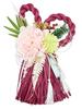POPPY NAGOYA Shimenawa SN-11 Japanese New Year Decoration Artificial Flower Wine Red Wall Hook Hanging String Ornament Approx. 35cm