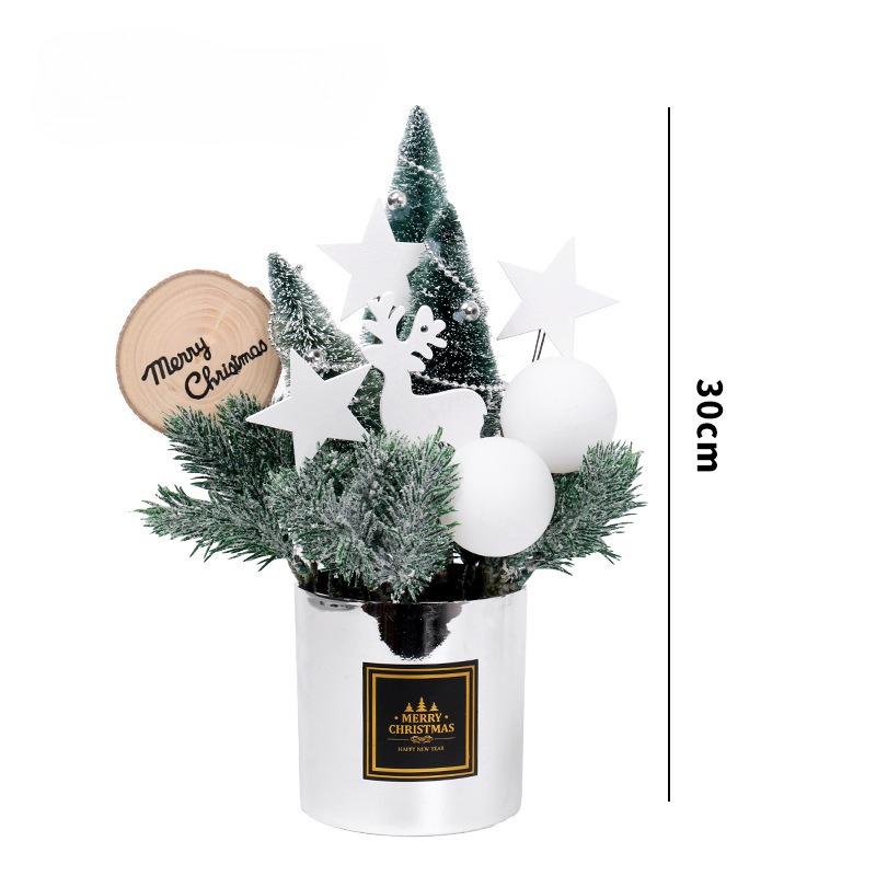 

Рождественский букет Комнатное растение Настольное декоративное украшение Красный Серебристый Мини-рождественская елка Кашпо Рождественская елка Домашний декор 30cm