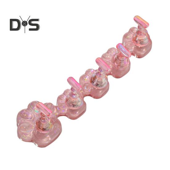 

5 шт. подставка для пальцев для ногтей в виде кошачьего когтя акриловая магнитная подставка для ногтей для покраски ногтей пресс многоразовая шпатлевка розовый