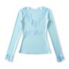 Elegant Deep V-Neck Long-Sleeve Slim-Fit Lace Patchwork Top - Spring/Summer 2026