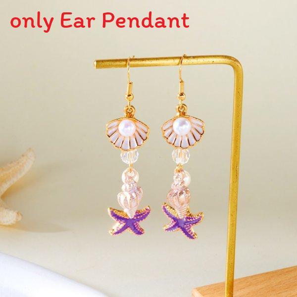 Summer Ocean Style Shell Pendant Earrings With Unique Geometric Design For Women