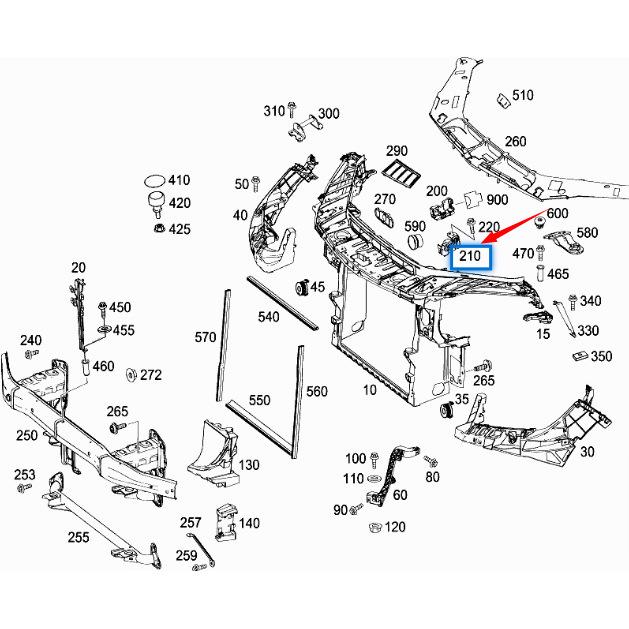 Mercedes-Benz ML/GLE W166 Motorhaubenschlossblock (2048800260)