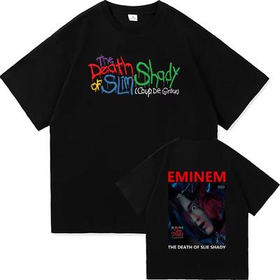 Eminem The Death of Slim Shady T-shirt Mode Vrouwen Esthetisch Grafisch T-shirt Unisex Hoge Kwaliteit Retro T-shirts