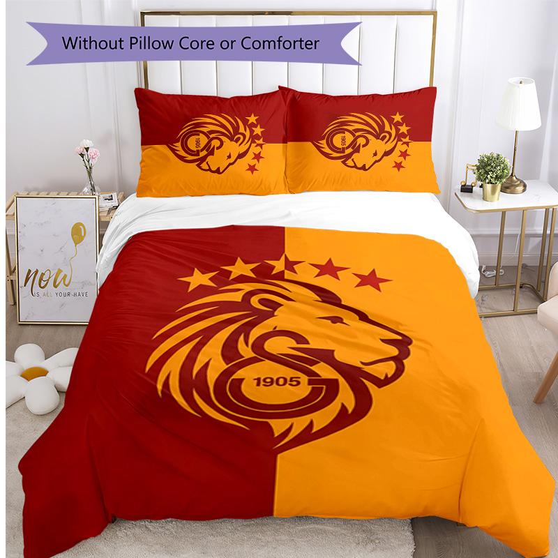 Set Lenzuola Stampato Galatasaray 3 Pezzi Morbido Traspirante Copripiumino Federe Set Lavabile Decorazione Camera da Letto Regalo per la Casa