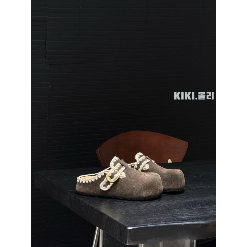 

Thick-bottomed woven half-slippers early autumn new retro design niche heightening bag head leather slippers 39 темно-коричневого кольору