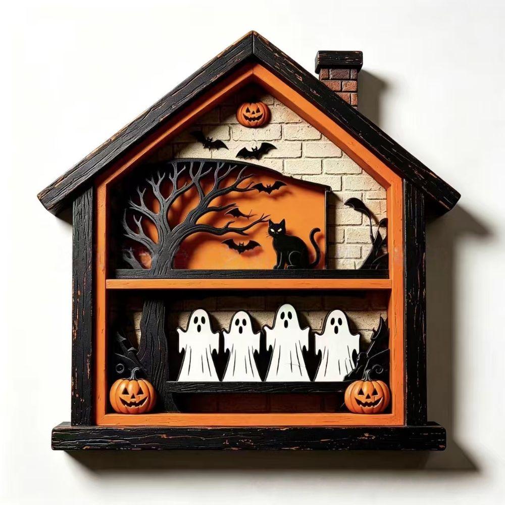 Layered Structure Halloween Haunted House Decoration Tabletop Halloween Decor