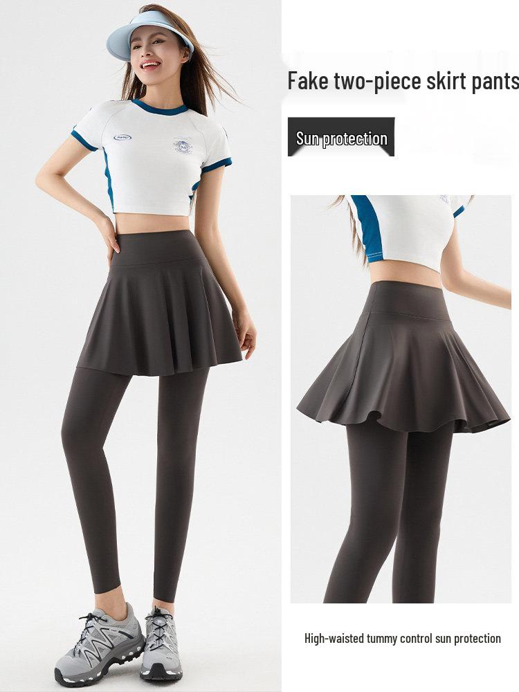 Two-Piece Look Leggings: Hip-Covering, Slimming Yoga Pants for Spring/Autumn 2026