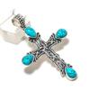 Natural Santa Rosa Turquoise 925 Sterling Silver Jewelry Pendant 2.36" ETC-13933