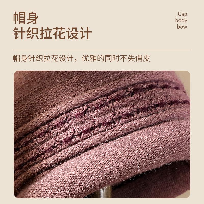 Middle-aged knitted hat women's autumn and winter old lady hat elderly outdoor piled thickened warm wool hat