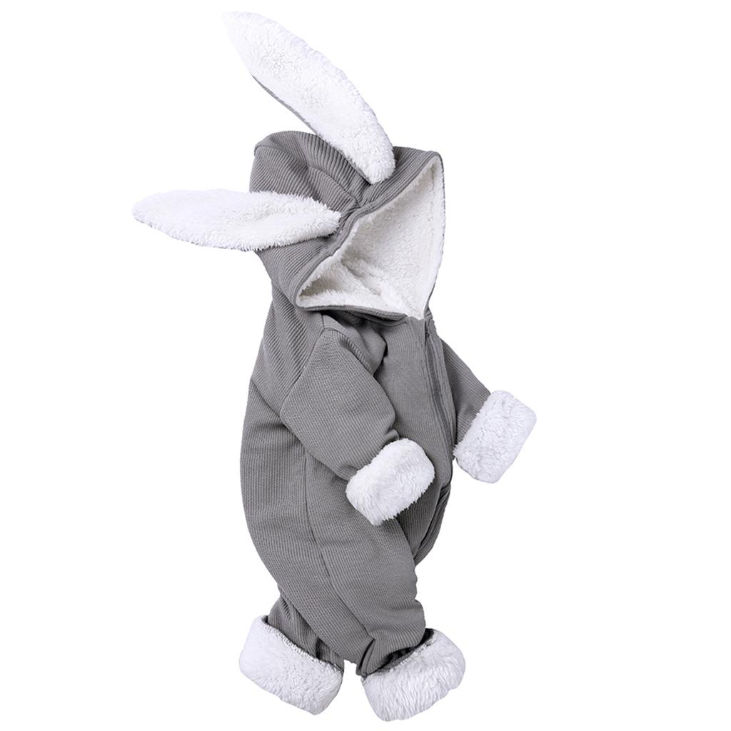 Newborn Infant Baby Girls Boys Thick Warm Jumpsuit  Bunny Romper Playsuit