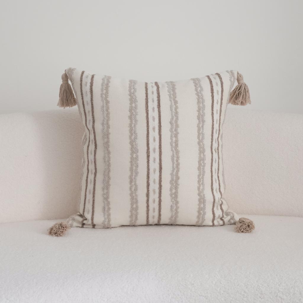Bohemian Stripes Throw Pillow Cover Cojines Zen Style Cotton Linen Square Sofa Pillowcase Headboard Cushion Covers 30x50/45x45cm