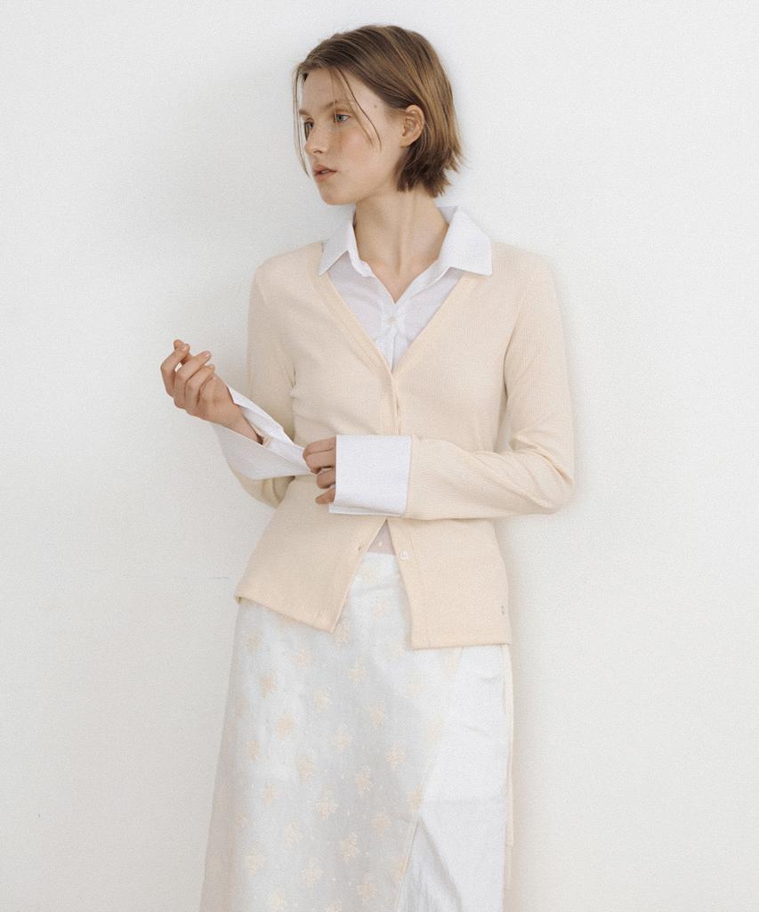 LUCIR ZU Jenny Layered Shirt Top (Soft Yellow)